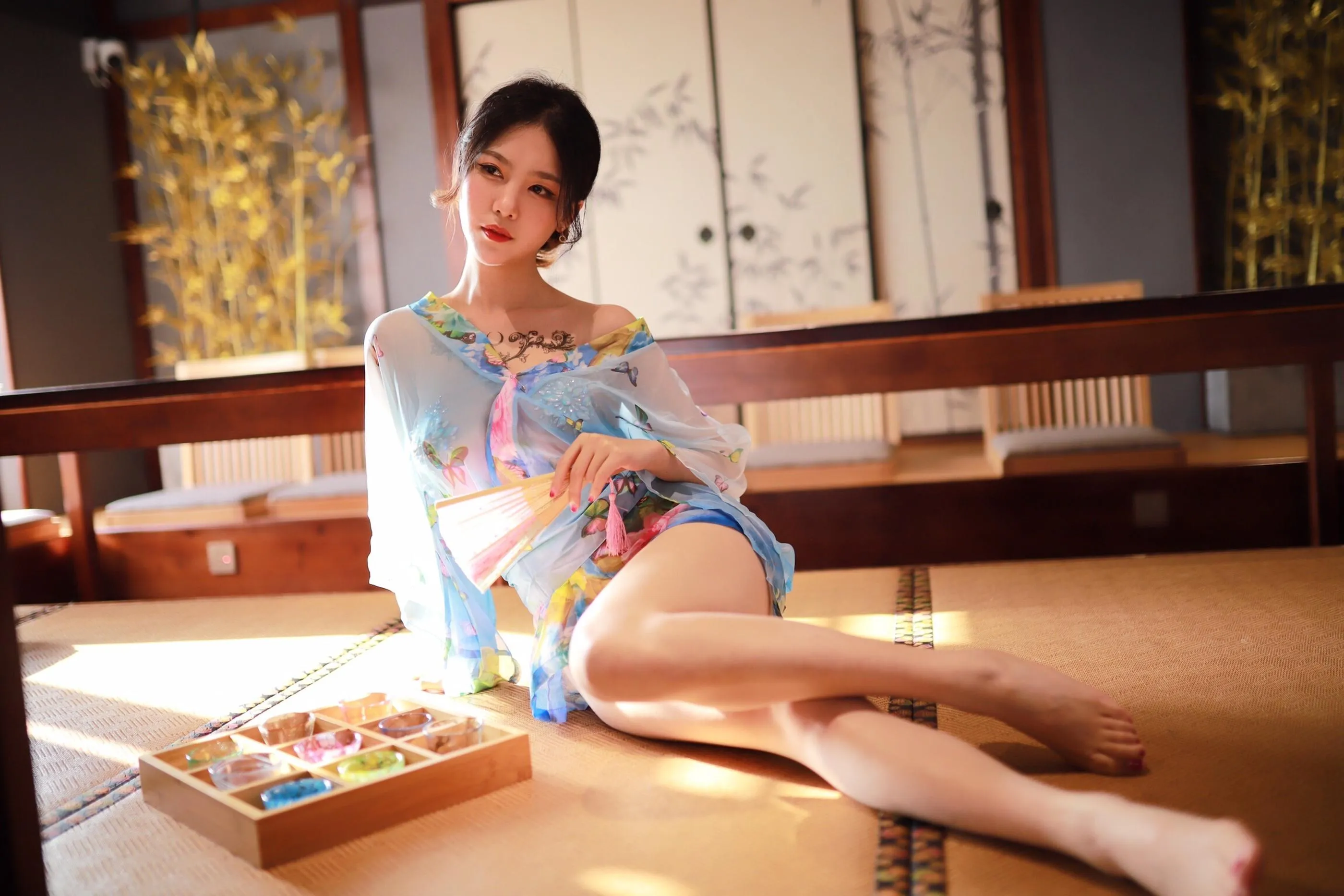 抖娘-利世 – NO.12 水蓝和服 [30P]插图9
